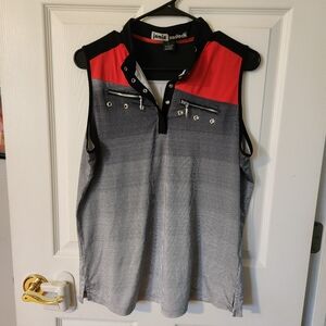Jamie Sadock Women's Polo in Red, Black, and Gray Size L